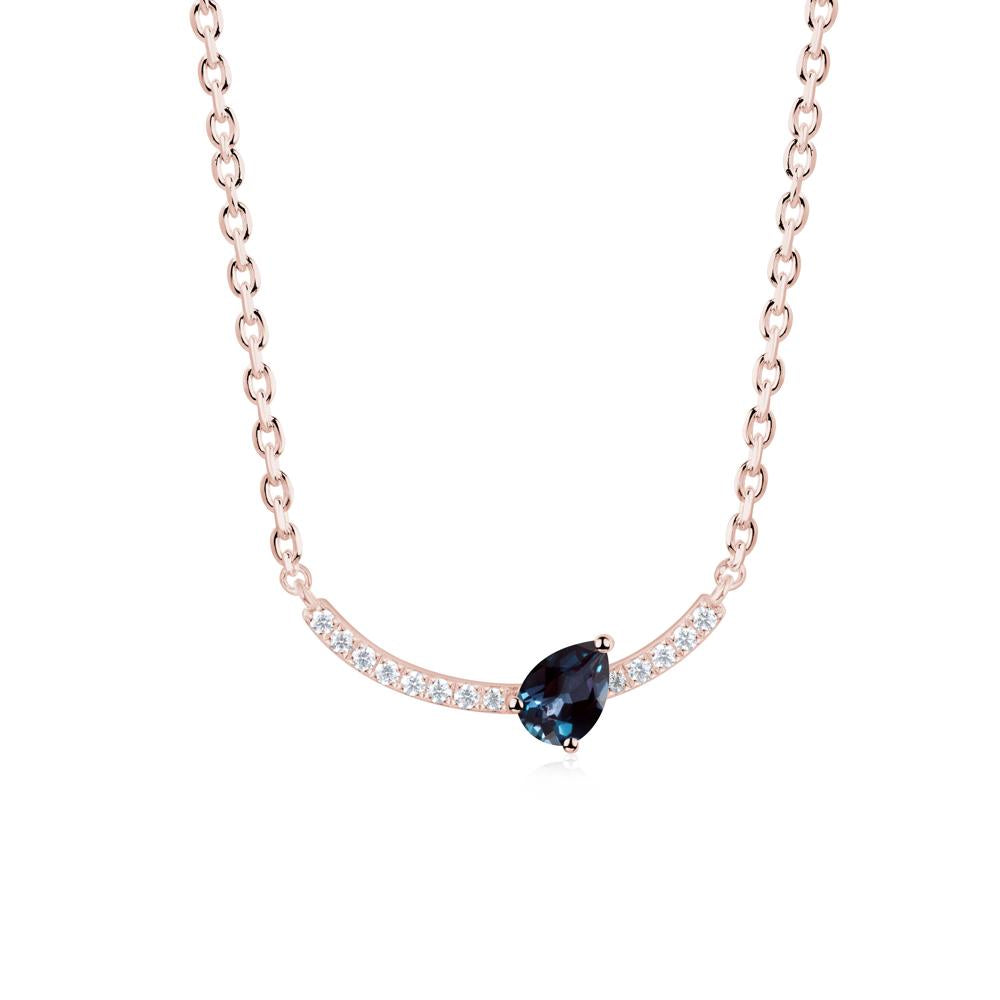 Teardrop Alexandrite Smile Necklace - LUO Jewelry #metal_18k rose gold