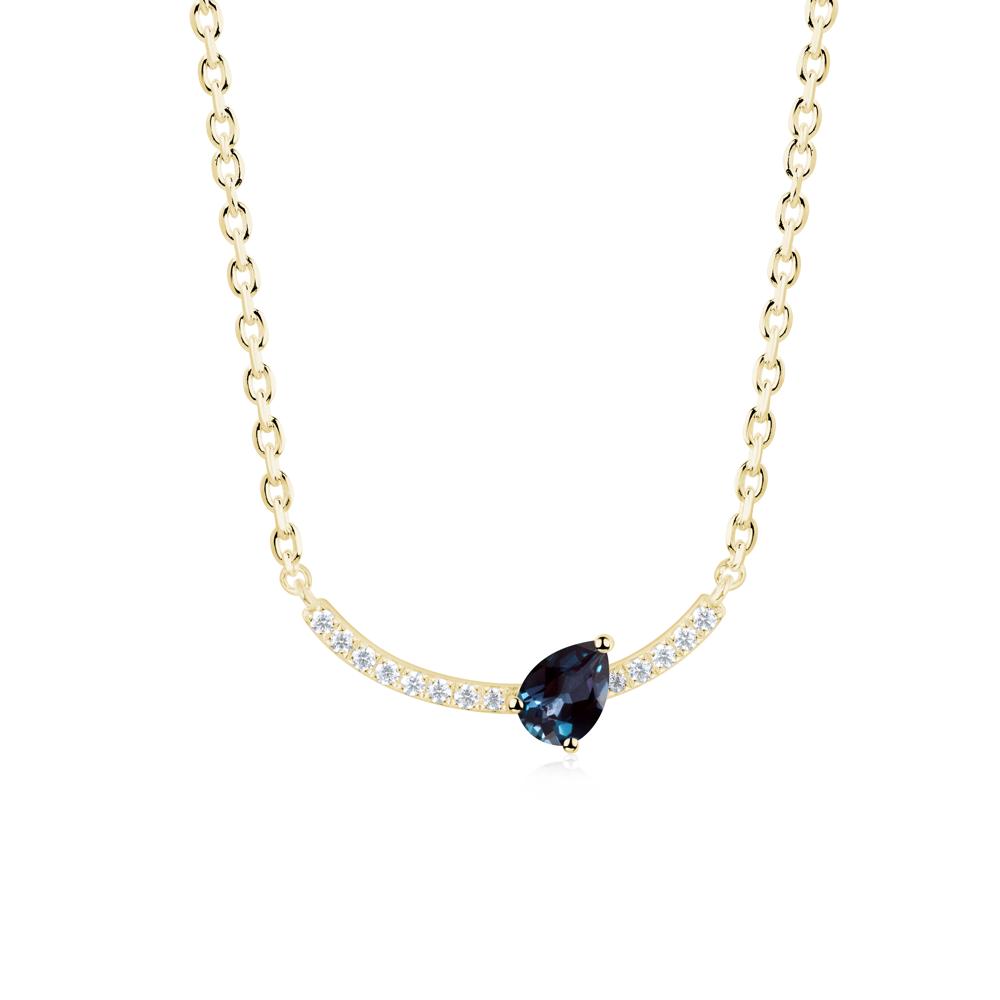 Teardrop Alexandrite Smile Necklace - LUO Jewelry #metal_18k yellow gold