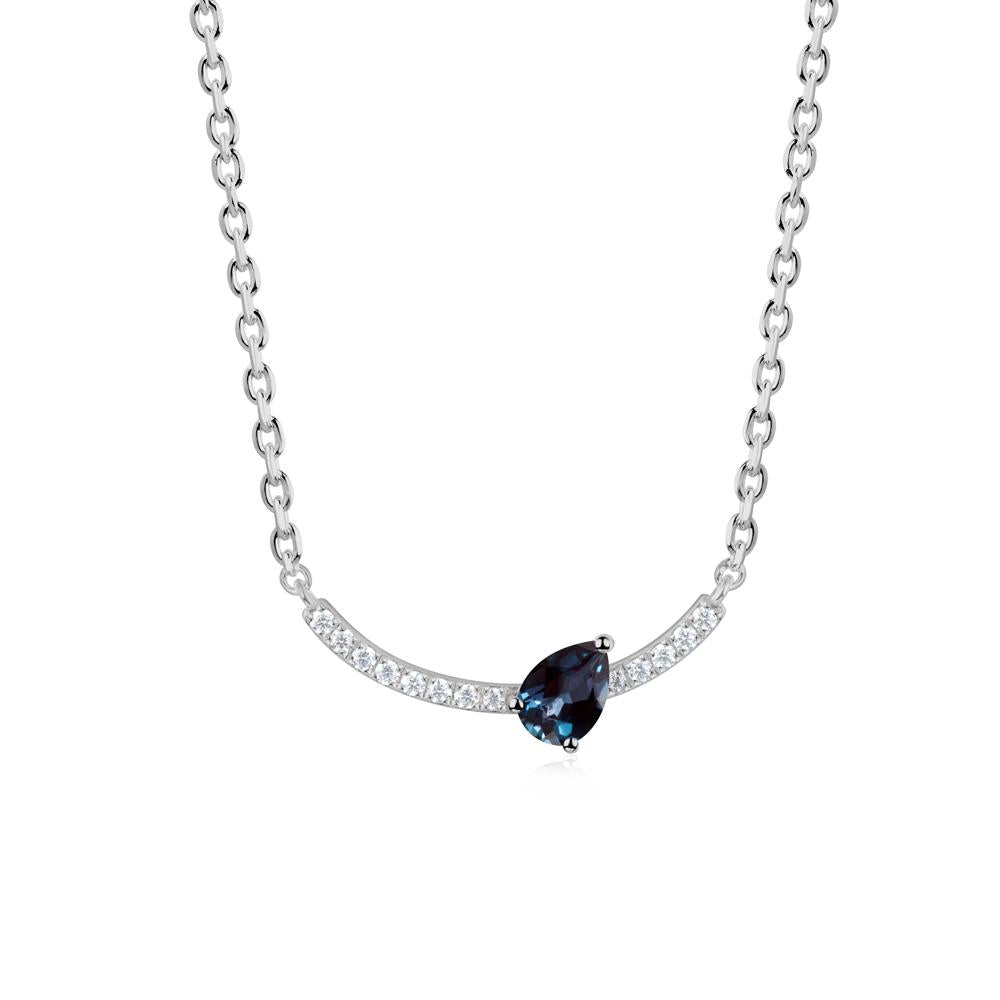 Teardrop Alexandrite Smile Necklace - LUO Jewelry #metal_platinum