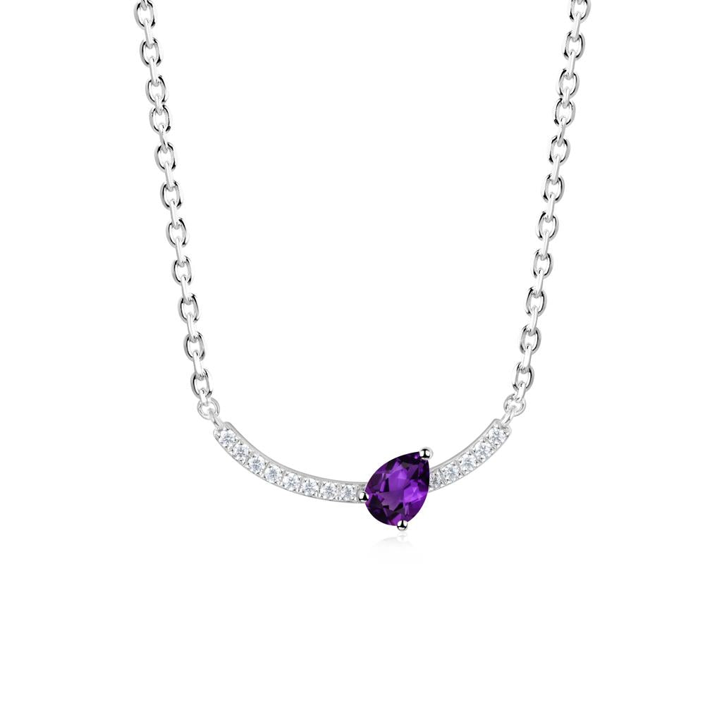 Teardrop Amethyst Smile Necklace - LUO Jewelry #metal_sterling silver