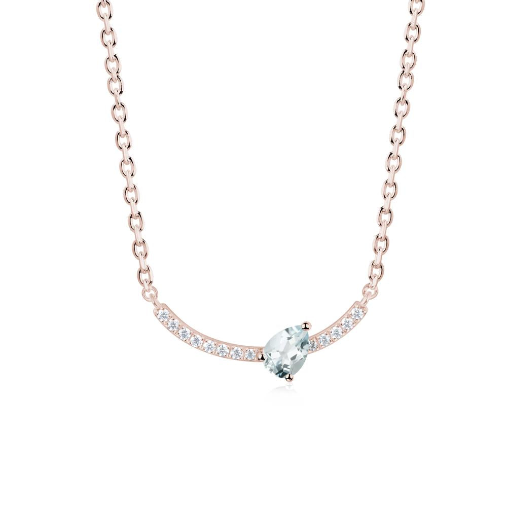 Teardrop Aquamarine Smile Necklace - LUO Jewelry #metal_14k rose gold