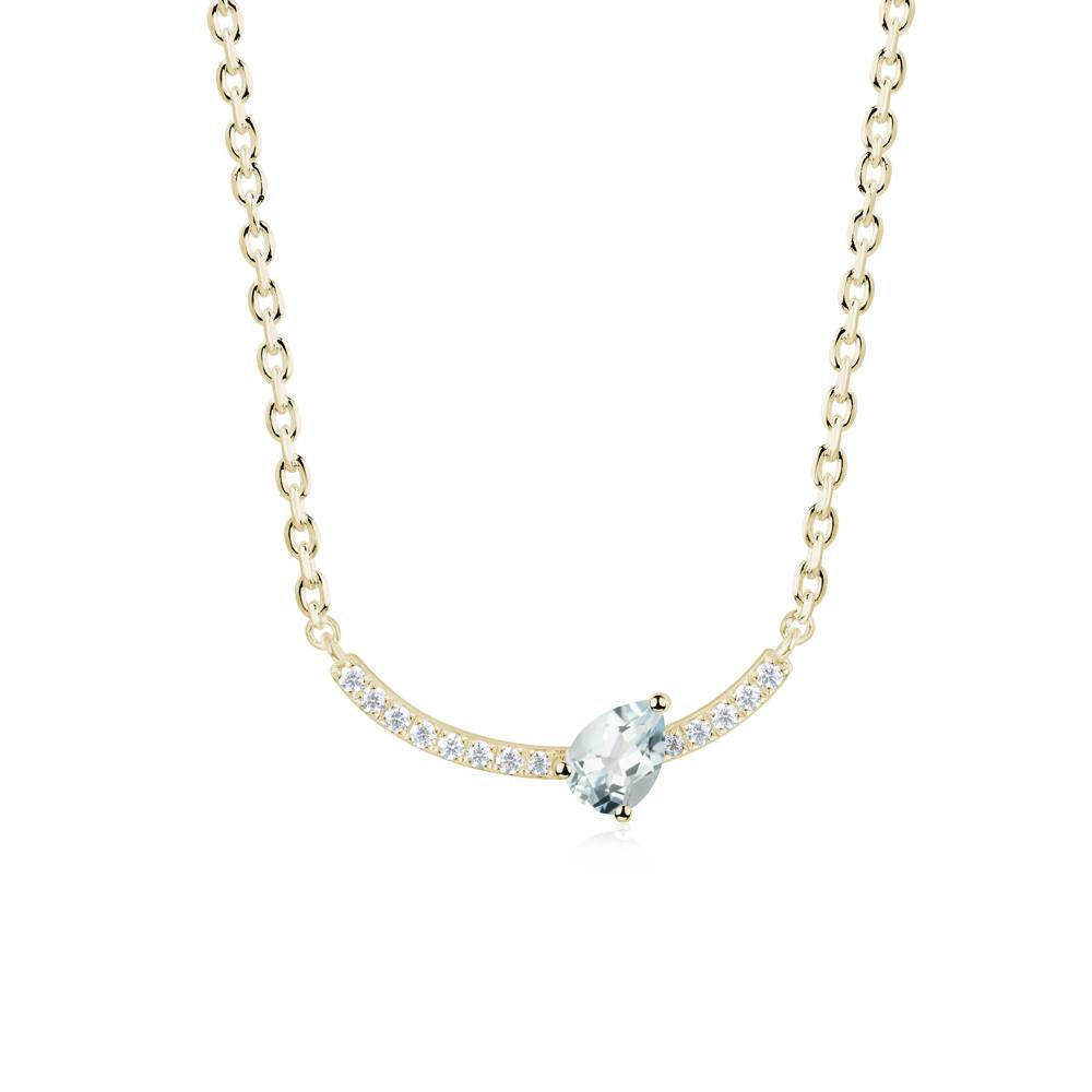 Teardrop Aquamarine Smile Necklace - LUO Jewelry #metal_14k yellow gold