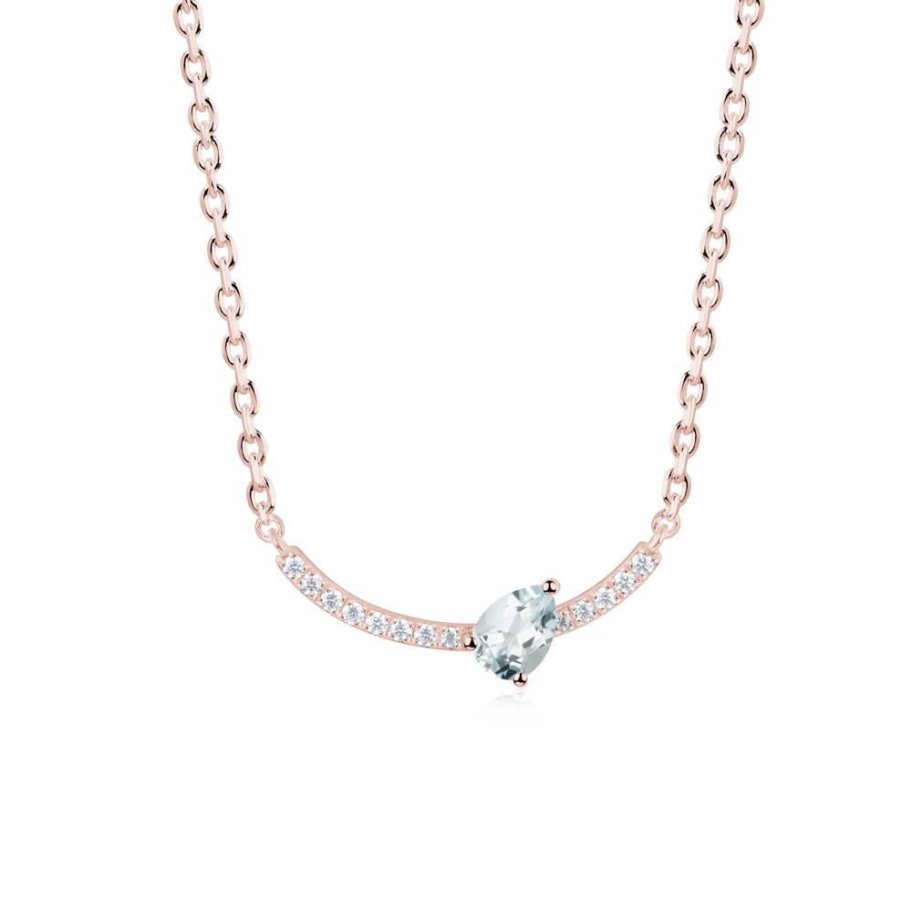 Teardrop Aquamarine Smile Necklace - LUO Jewelry #metal_18k rose gold
