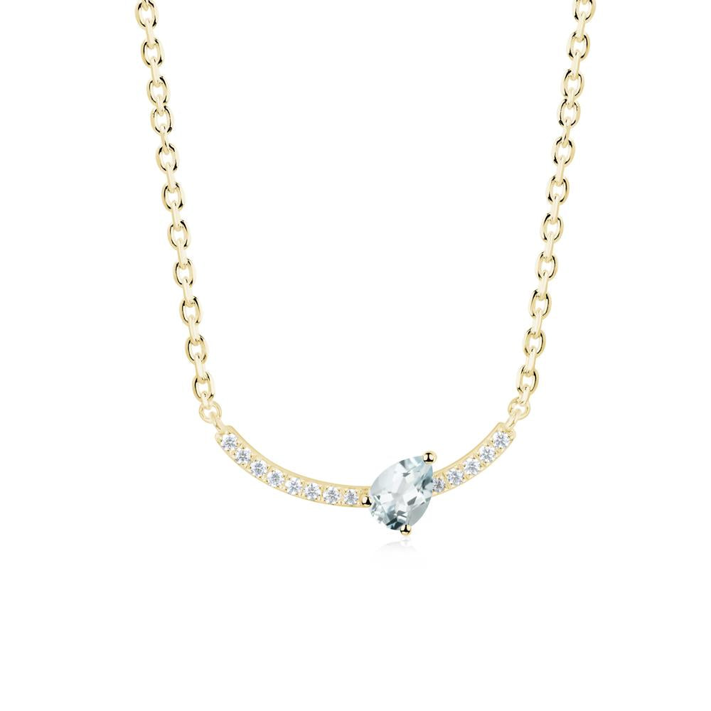 Teardrop Aquamarine Smile Necklace - LUO Jewelry #metal_18k yellow gold