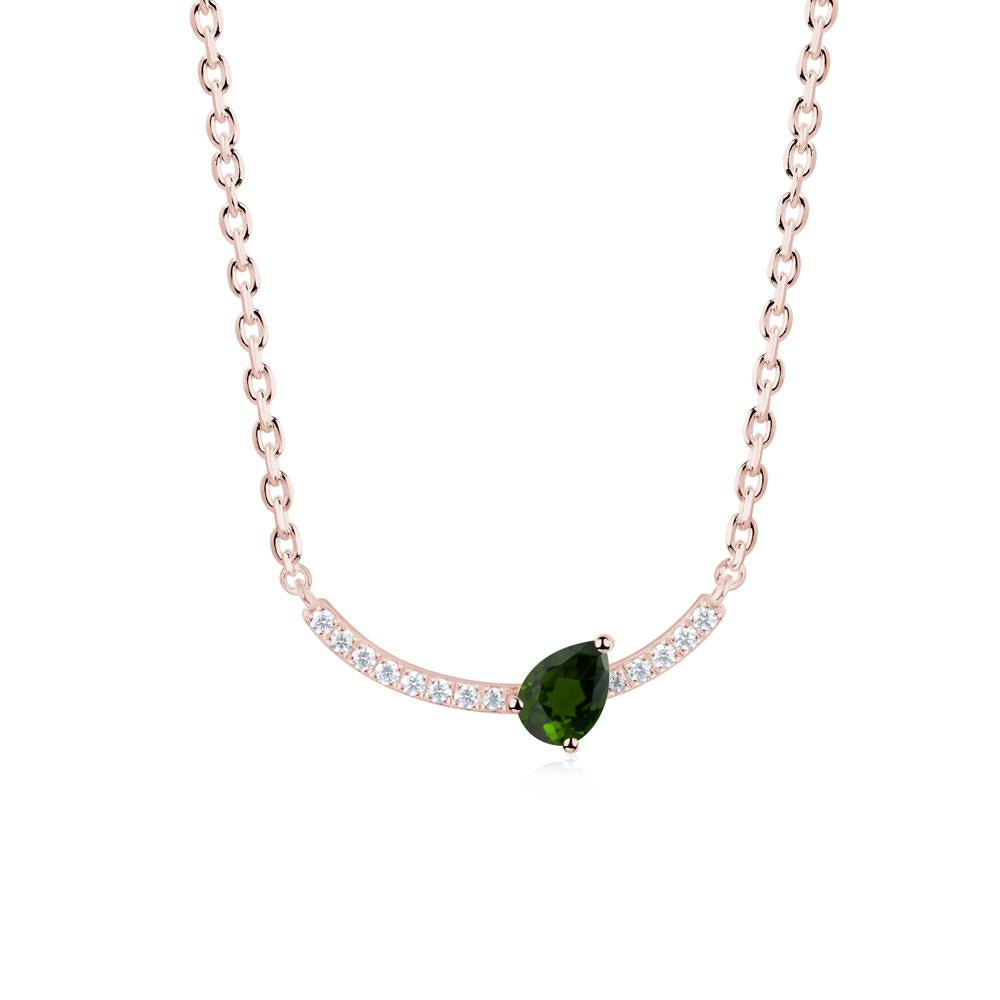 Pave Curve Diopside Necklace - LUO Jewelry #metal_18k rose gold