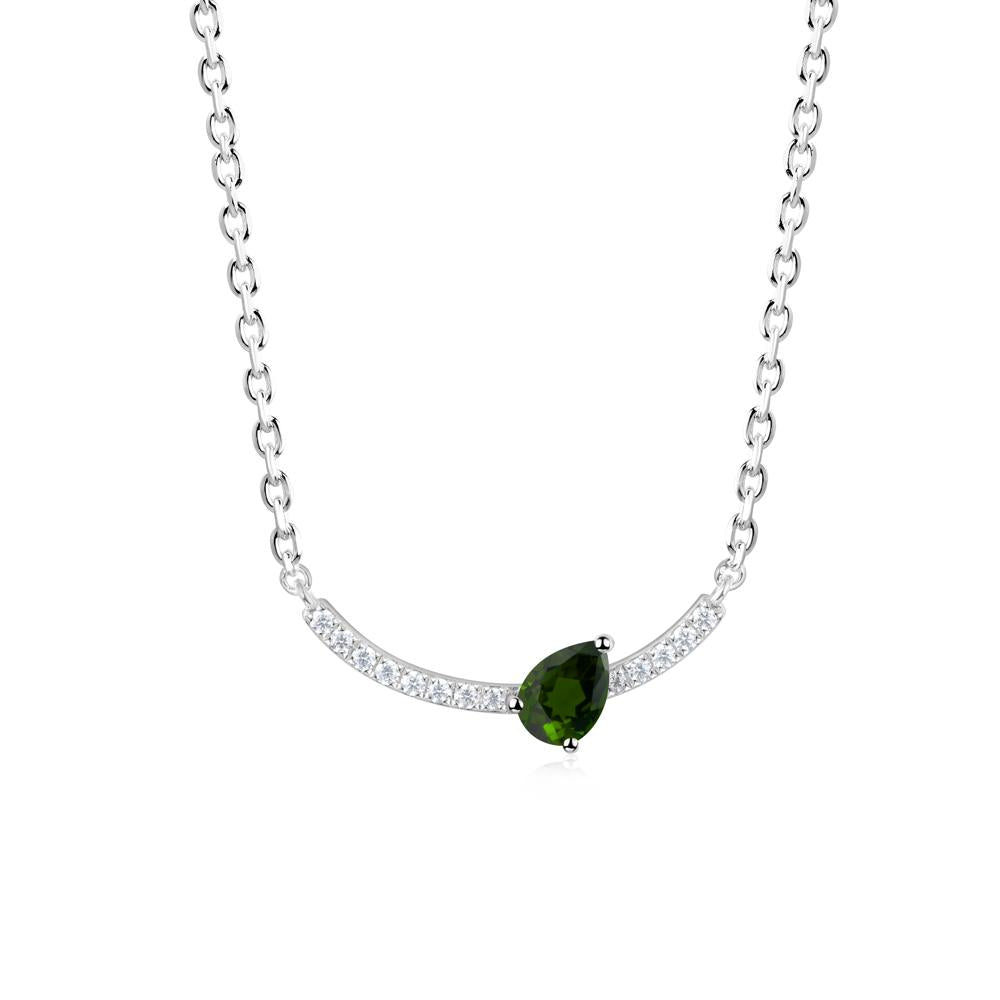 Pave Curve Diopside Necklace - LUO Jewelry #metal_18k white gold