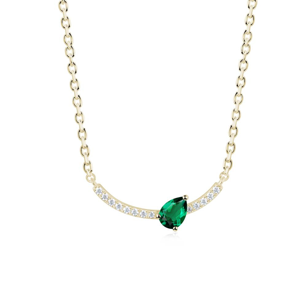 Pear Emerald Smile Necklace - LUO Jewelry #metal_14k yellow gold
