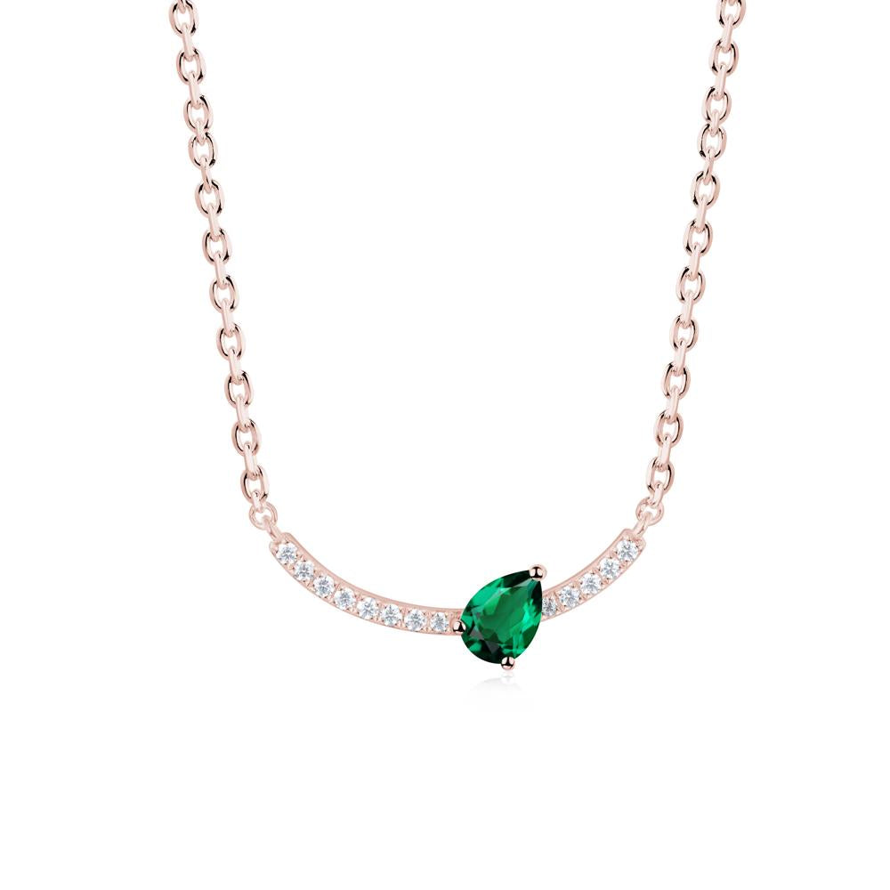 Pear Emerald Smile Necklace - LUO Jewelry #metal_18k rose gold