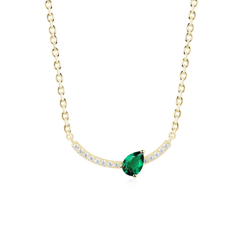 Pear Emerald Smile Necklace - LUO Jewelry #metal_18k yellow gold