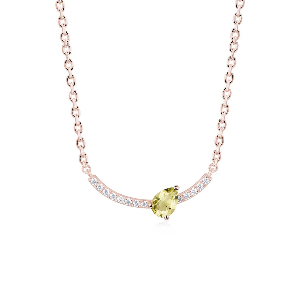Pear Lemon Quartz Smile Necklace - LUO Jewelry #metal_18k rose gold