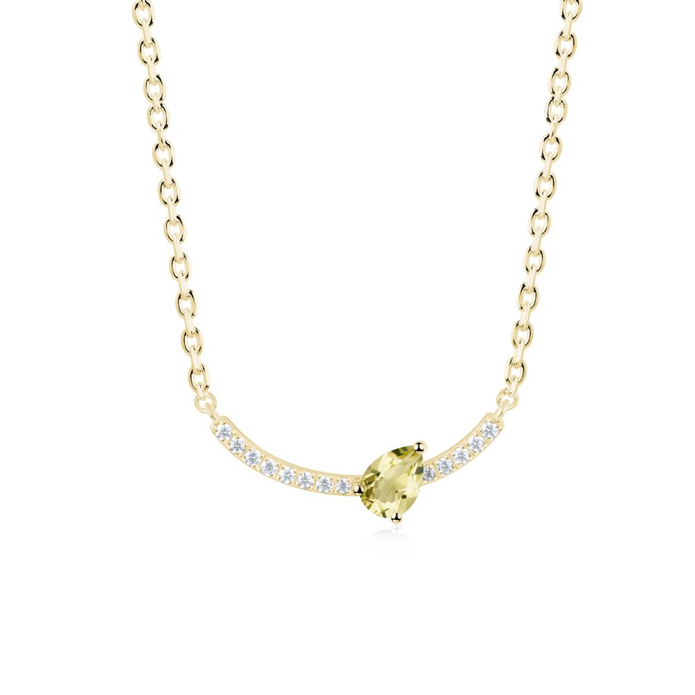 Pear Lemon Quartz Smile Necklace - LUO Jewelry #metal_18k yellow gold
