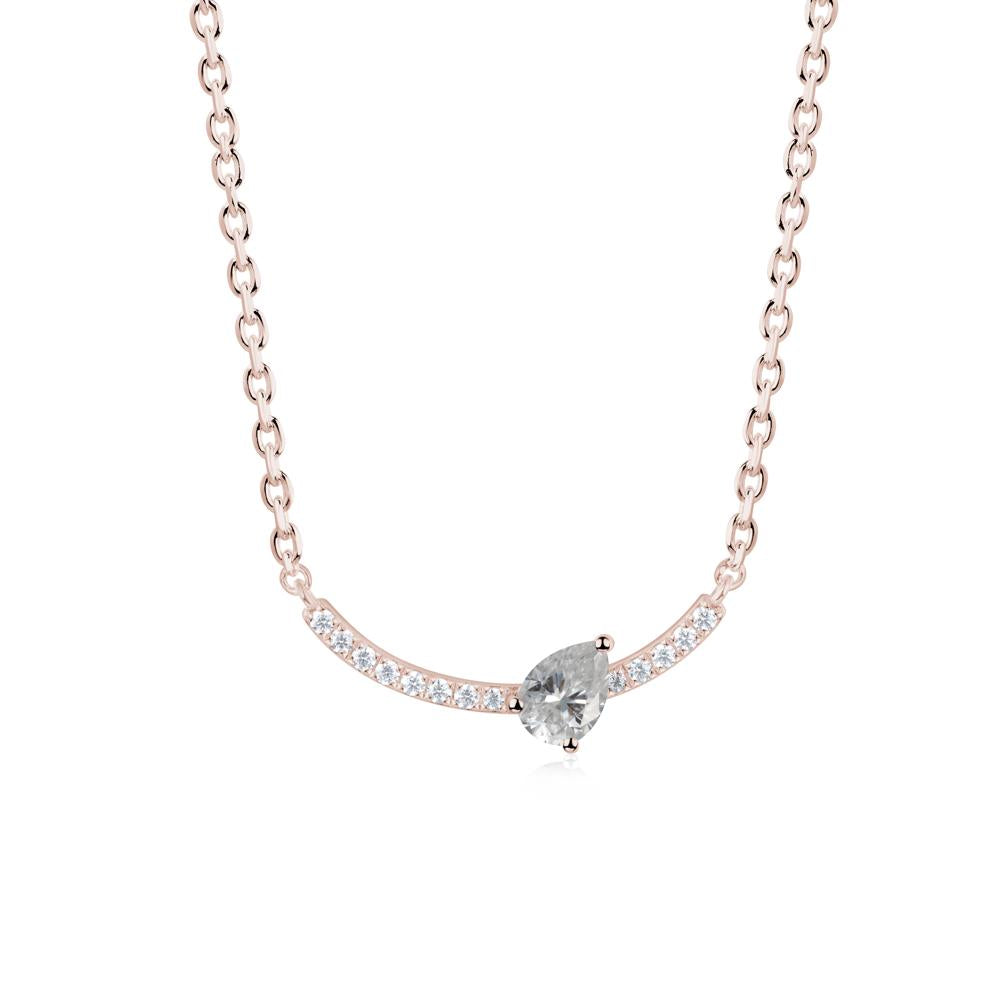 Teardrop Moissanite Smile Necklace - LUO Jewelry #metal_14k rose gold