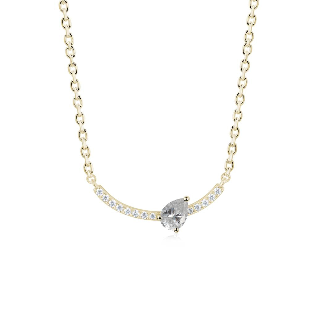 Teardrop Moissanite Smile Necklace - LUO Jewelry #metal_14k yellow gold