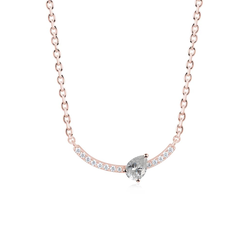 Teardrop Moissanite Smile Necklace - LUO Jewelry #metal_18k rose gold