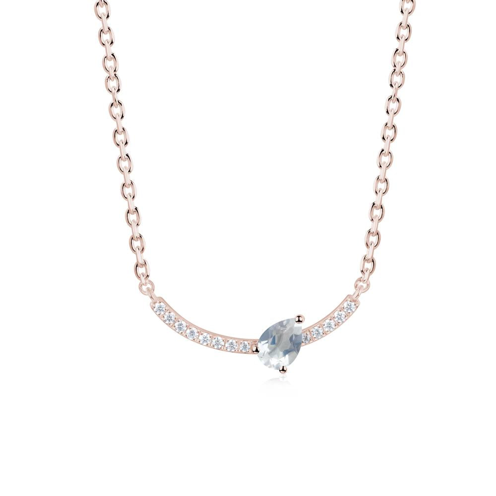 Pear Moonstone Smile Necklace - LUO Jewelry #metal_14k rose gold