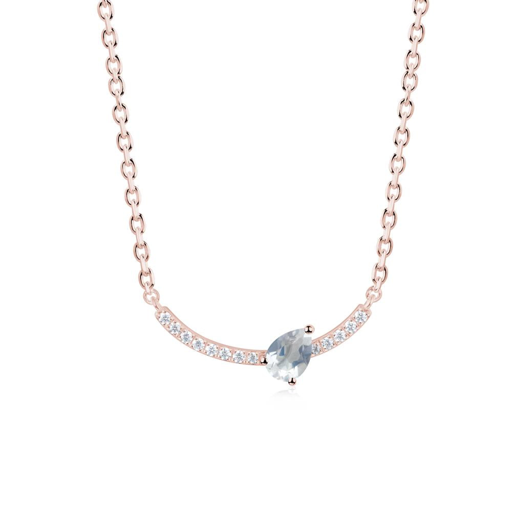 Pear Moonstone Smile Necklace - LUO Jewelry #metal_18k rose gold