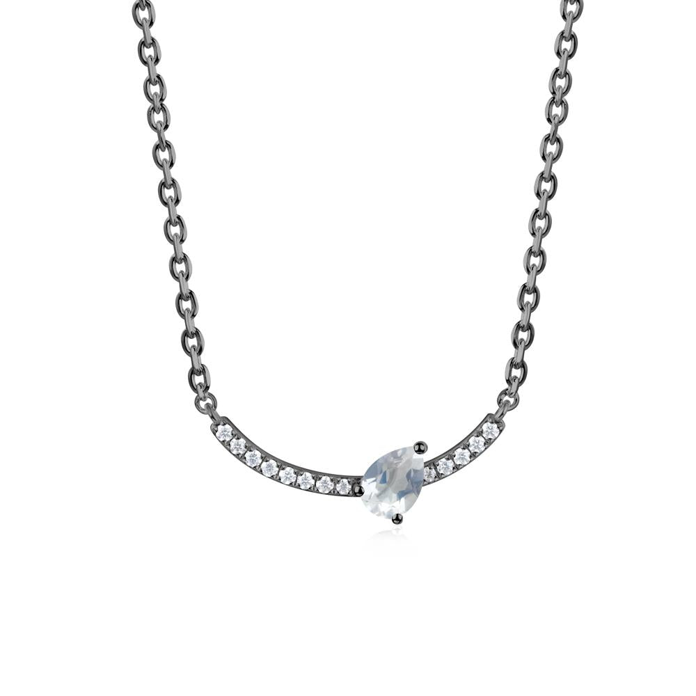Pear Moonstone Smile Necklace - LUO Jewelry #metal_black finish sterling silver