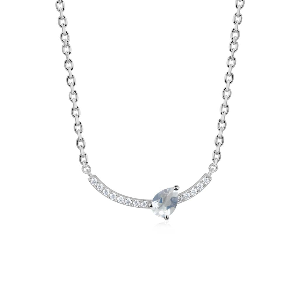 Pear Moonstone Smile Necklace - LUO Jewelry #metal_platinum