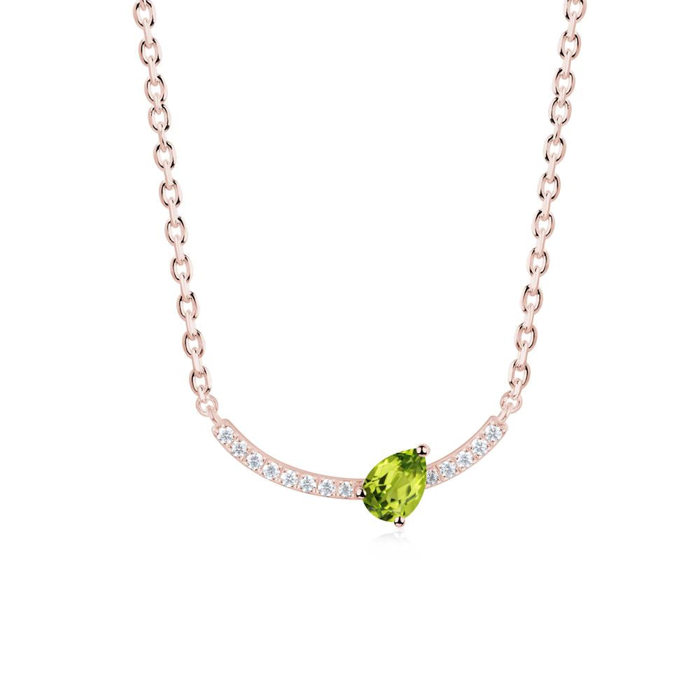 Teardrop Peridot Smile Necklace - LUO Jewelry #metal_18k rose gold