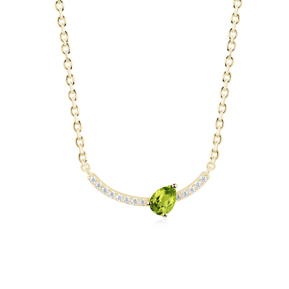 Teardrop Peridot Smile Necklace - LUO Jewelry #metal_18k yellow gold