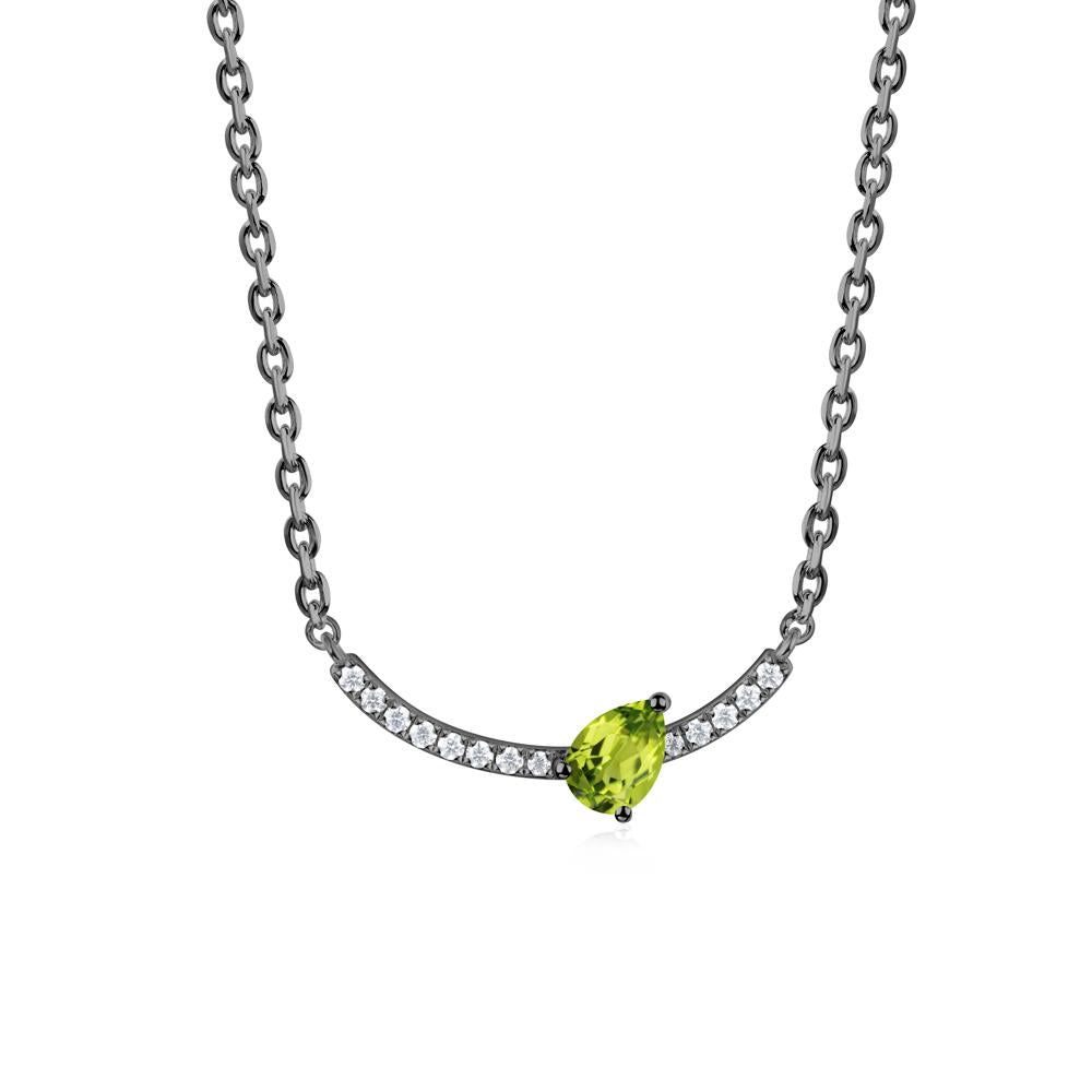 Teardrop Peridot Smile Necklace - LUO Jewelry #metal_black finish sterling silver
