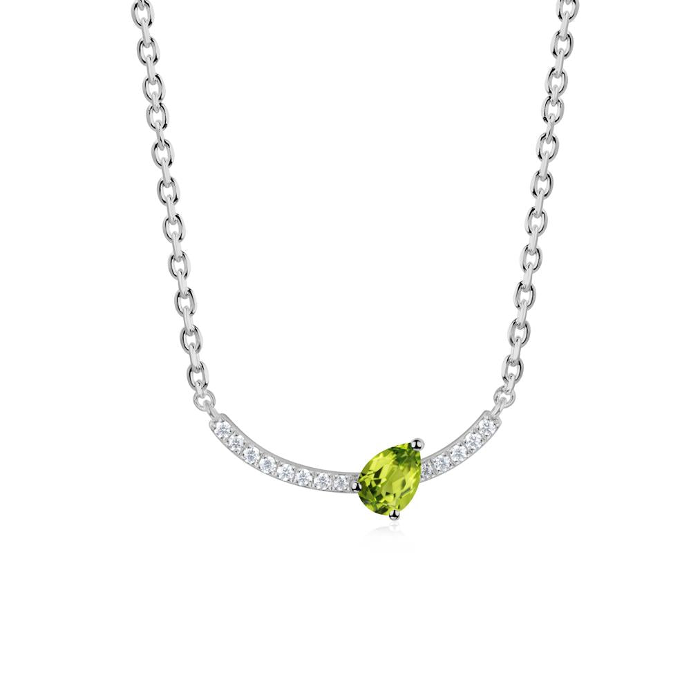 Teardrop Peridot Smile Necklace - LUO Jewelry #metal_platinum