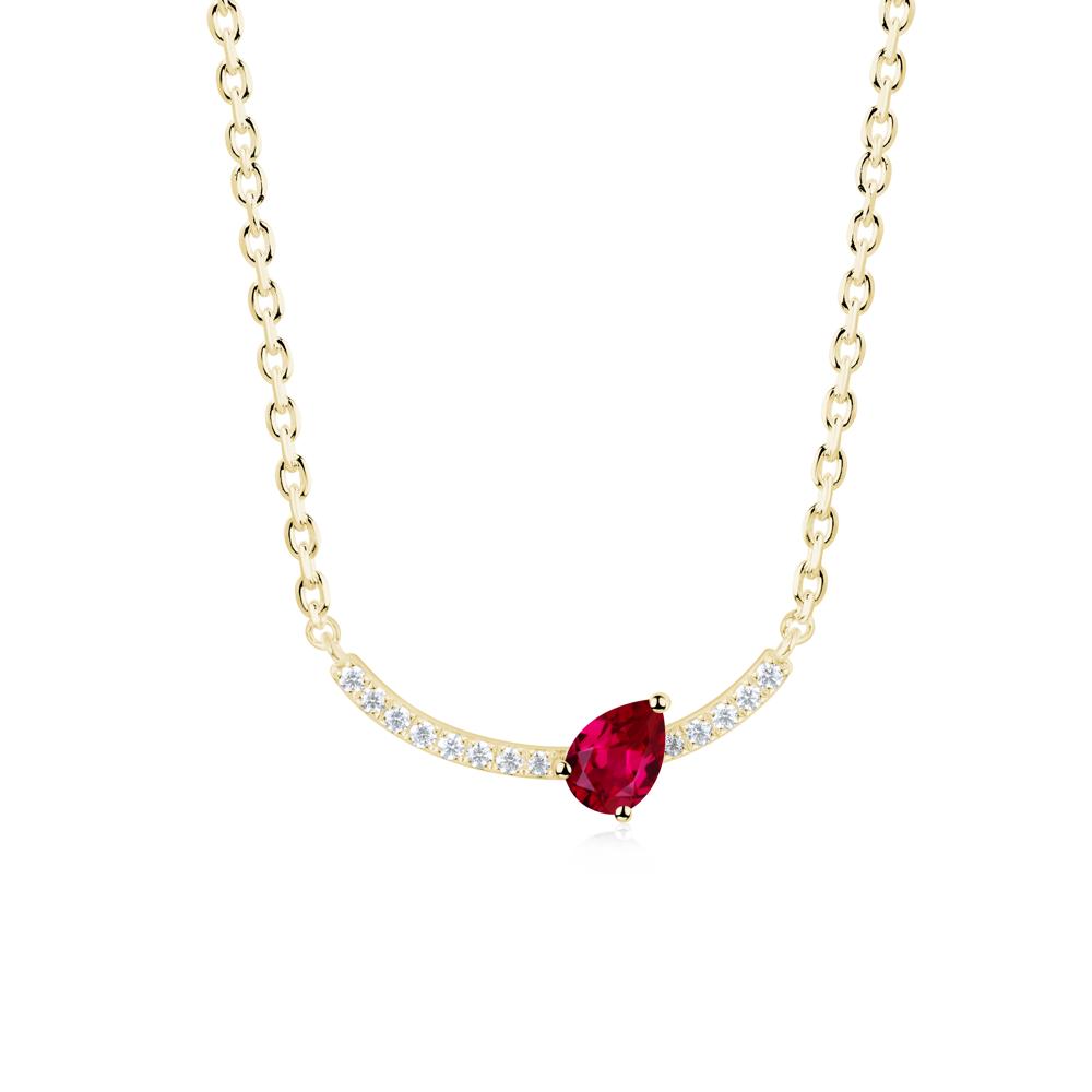 Teardrop Ruby Smile Necklace - LUO Jewelry #metal_18k yellow gold