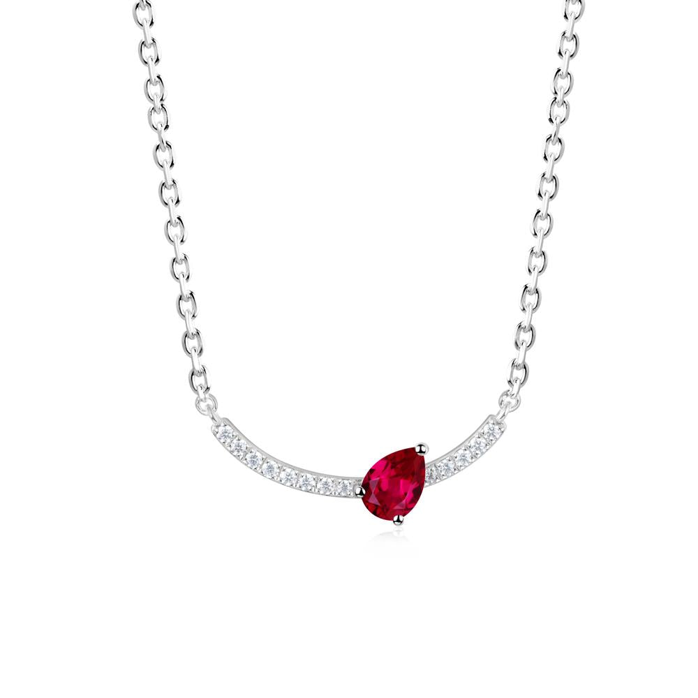 Teardrop Ruby Smile Necklace - LUO Jewelry #metal_sterling silver