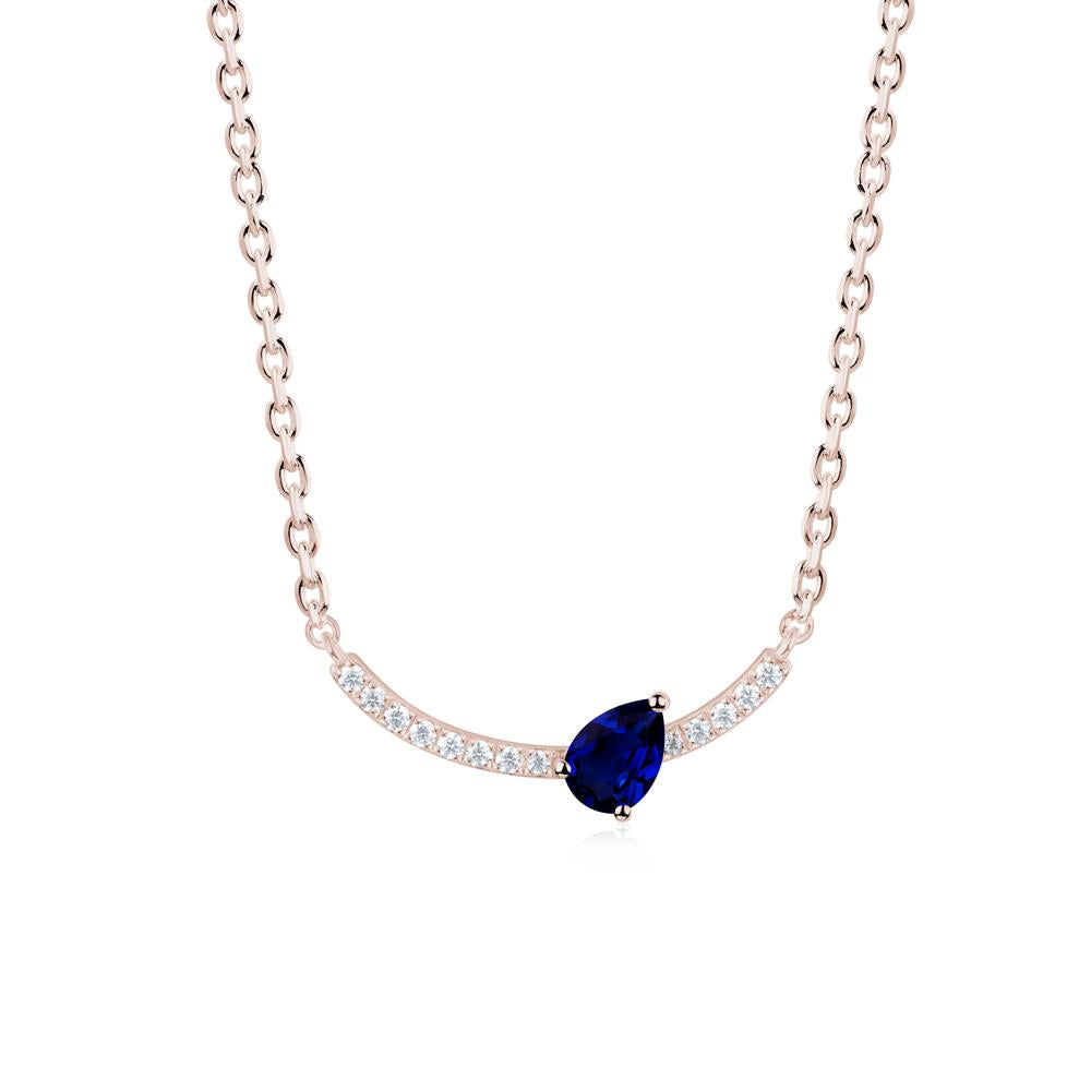 Teardrop Sapphire Smile Necklace - LUO Jewelry #metal_14k rose gold