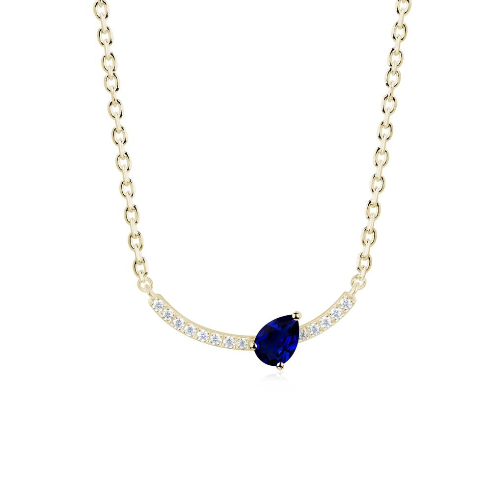 Teardrop Sapphire Smile Necklace - LUO Jewelry #metal_14k yellow gold