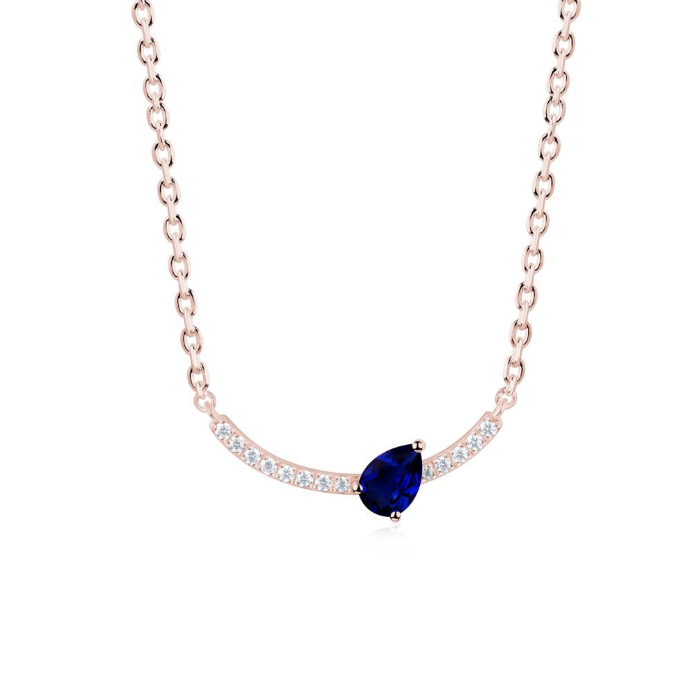 Teardrop Sapphire Smile Necklace - LUO Jewelry #metal_18k rose gold