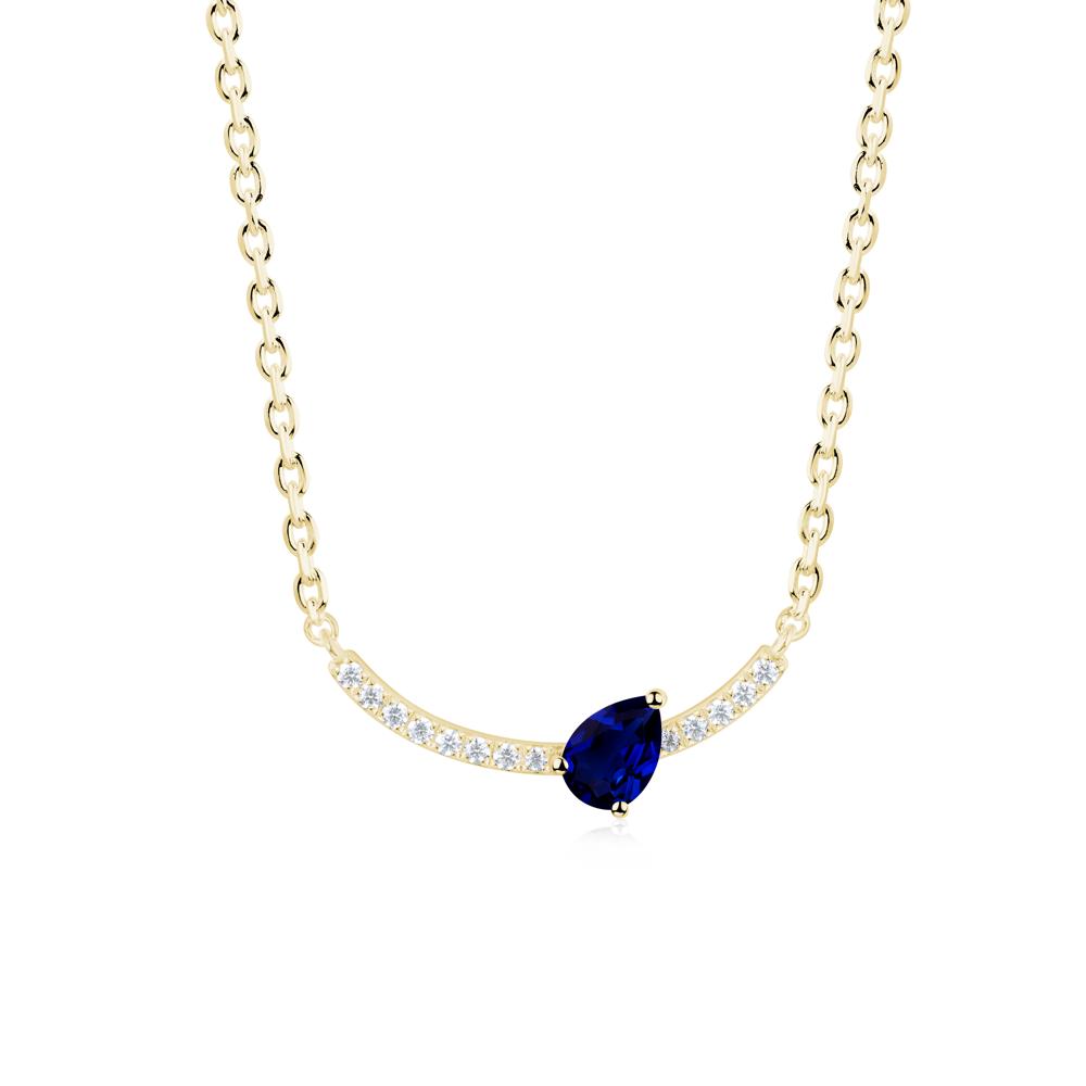Teardrop Sapphire Smile Necklace - LUO Jewelry #metal_18k yellow gold