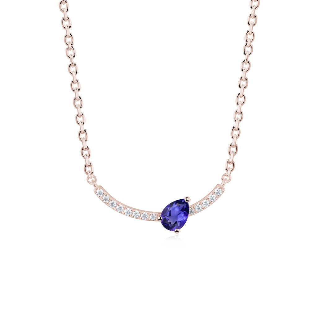 Teardrop Tanzanite Smile Necklace - LUO Jewelry #metal_14k rose gold