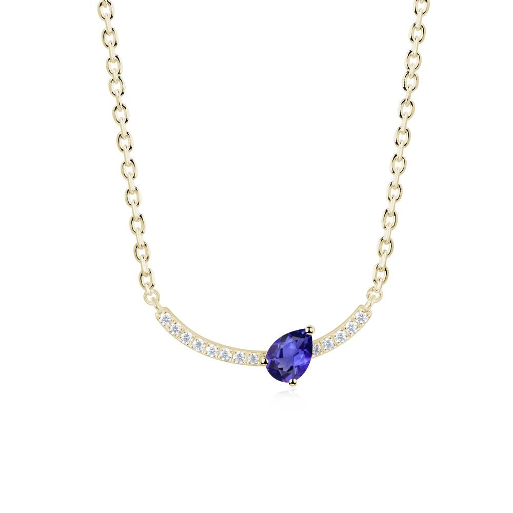 Teardrop Tanzanite Smile Necklace - LUO Jewelry #metal_14k yellow gold