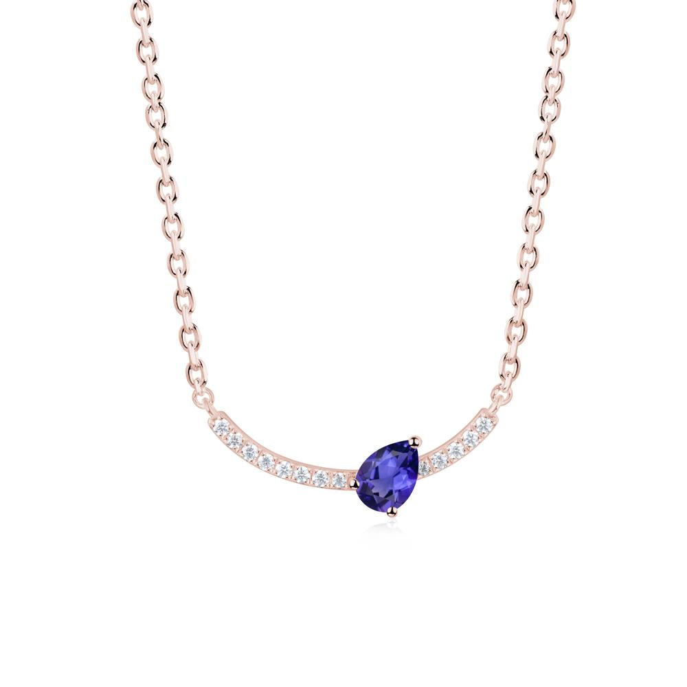 Teardrop Tanzanite Smile Necklace - LUO Jewelry #metal_18k rose gold