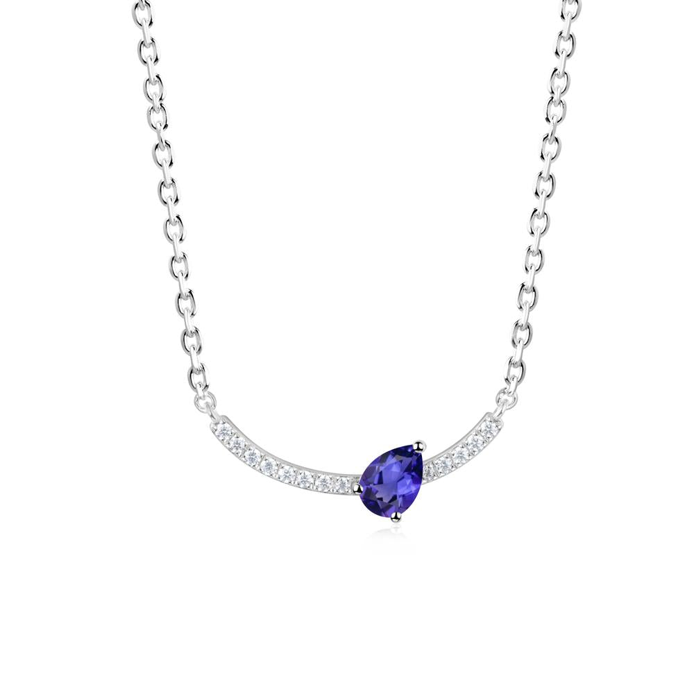 Teardrop Tanzanite Smile Necklace - LUO Jewelry #metal_18k white gold