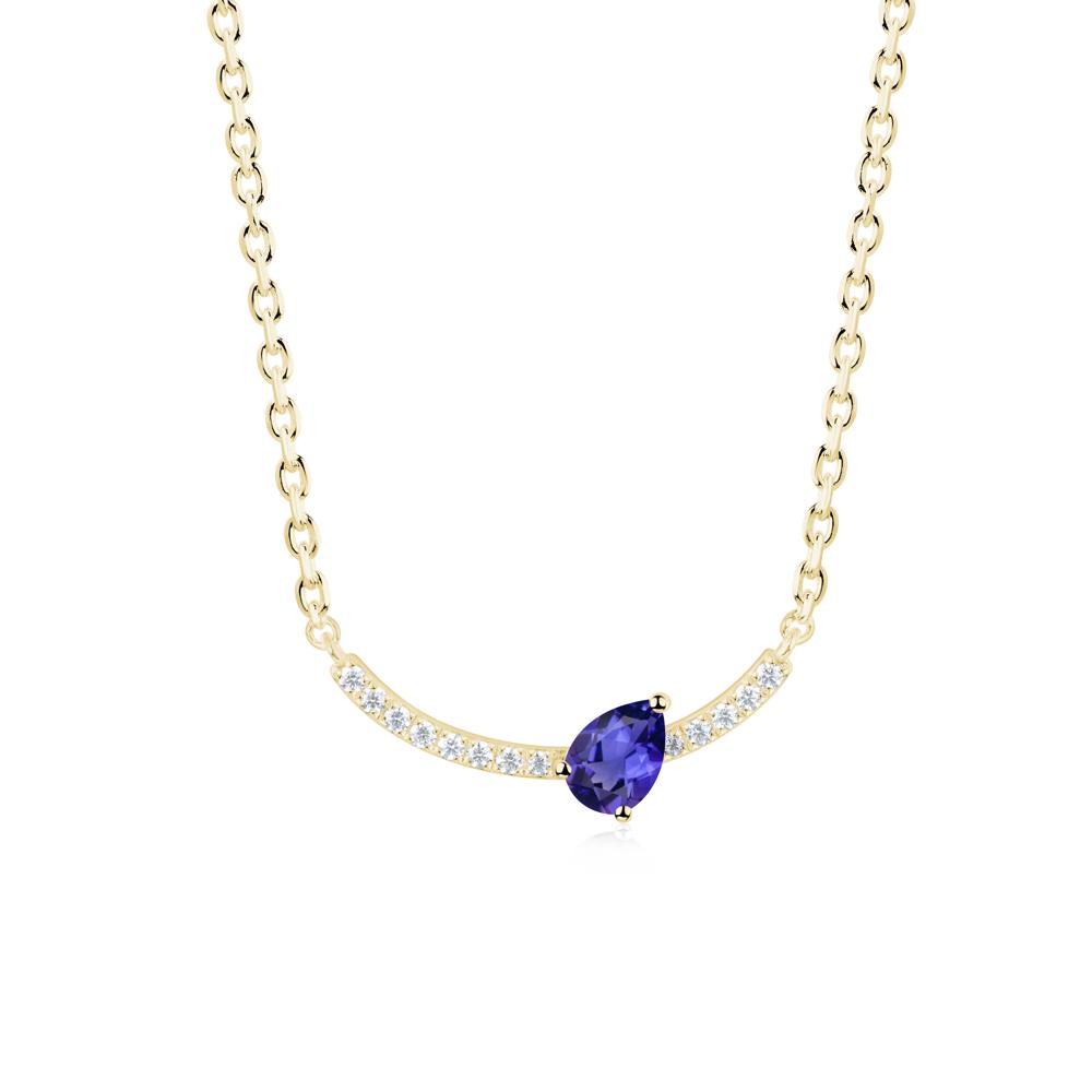 Teardrop Tanzanite Smile Necklace - LUO Jewelry #metal_18k yellow gold