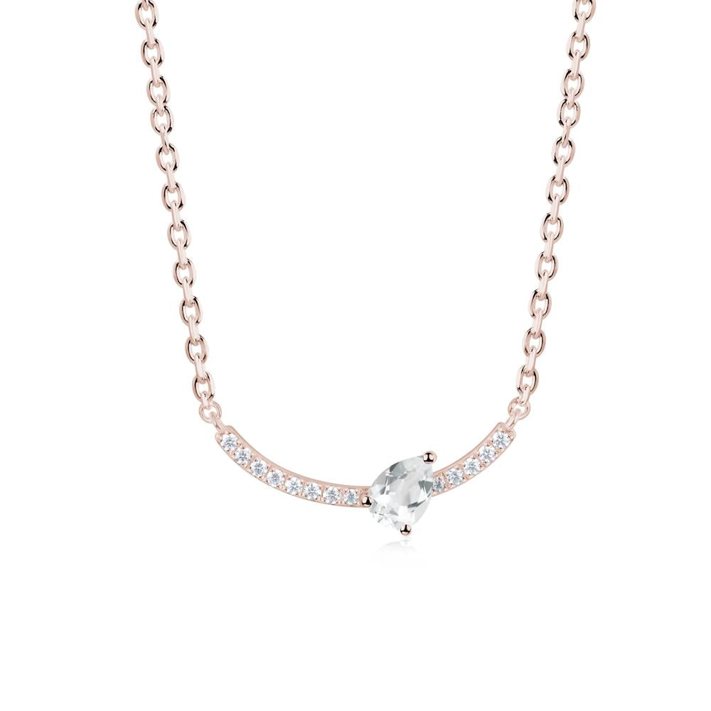 Pear White Topaz Smile Necklace - LUO Jewelry #metal_14k rose gold