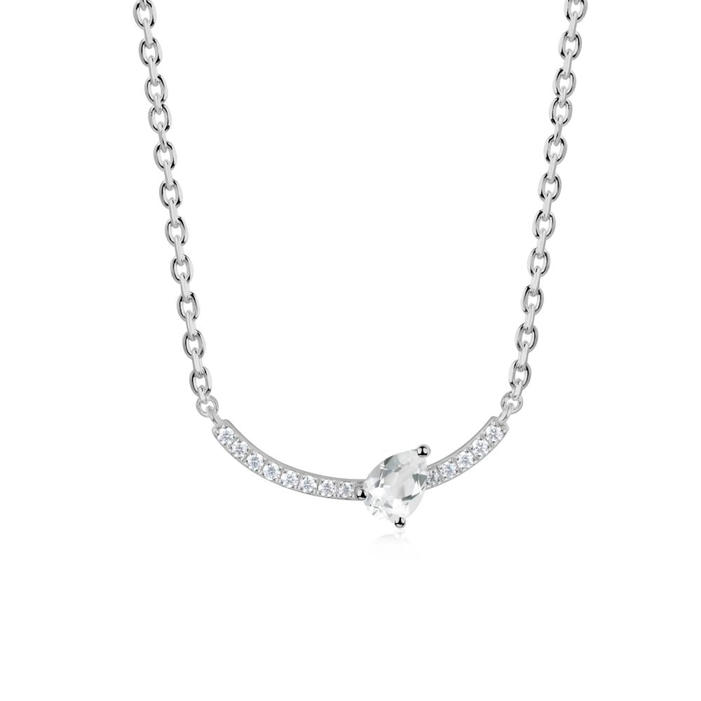 Pear White Topaz Smile Necklace - LUO Jewelry #metal_platinum