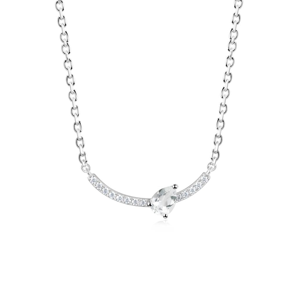 Pear White Topaz Smile Necklace - LUO Jewelry #metal_sterling silver