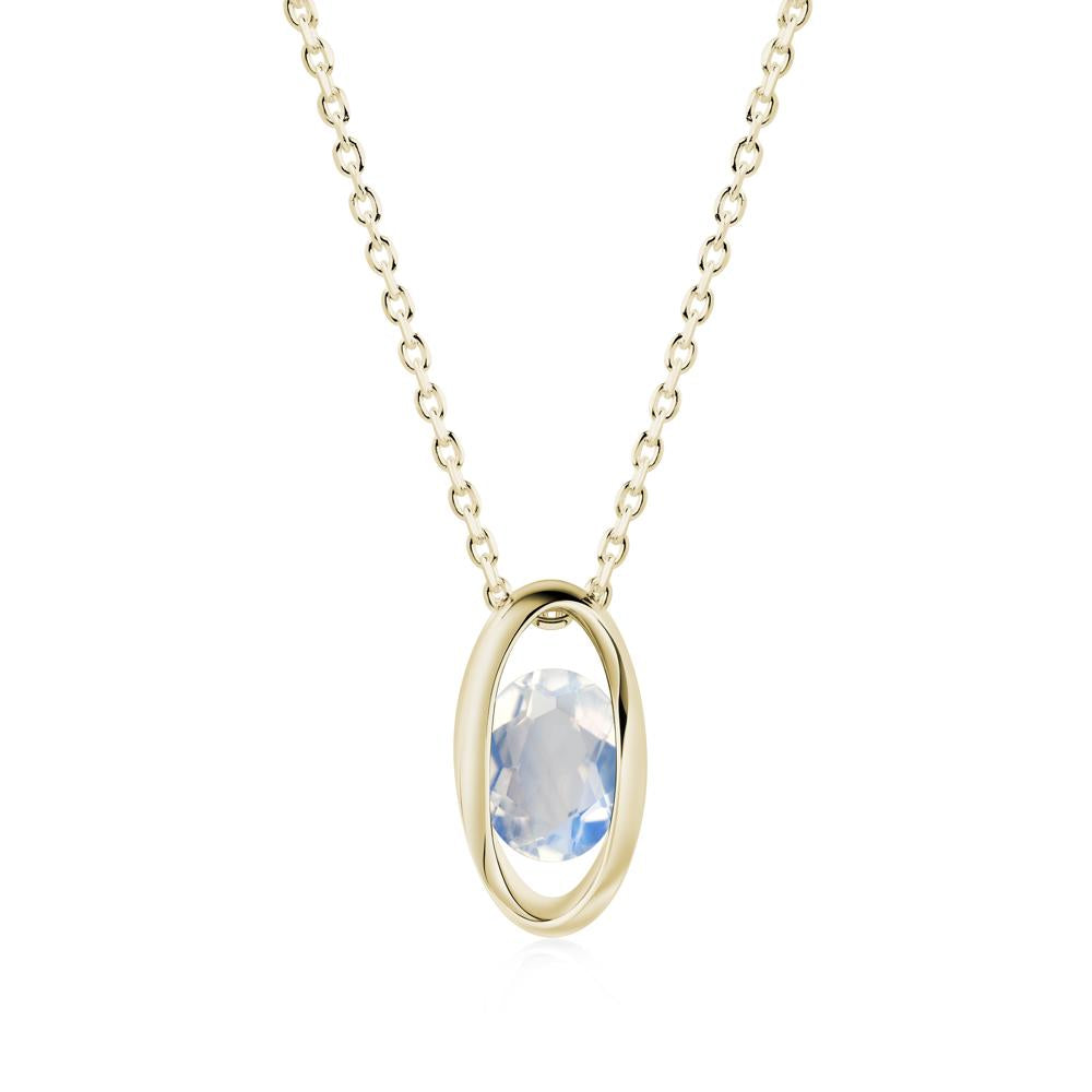 Oval Moonstone Solitaire Pendant - LUO Jewelry #metal_14k yellow gold