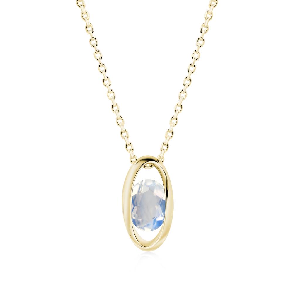 Oval Moonstone Solitaire Pendant - LUO Jewelry #metal_18k yellow gold