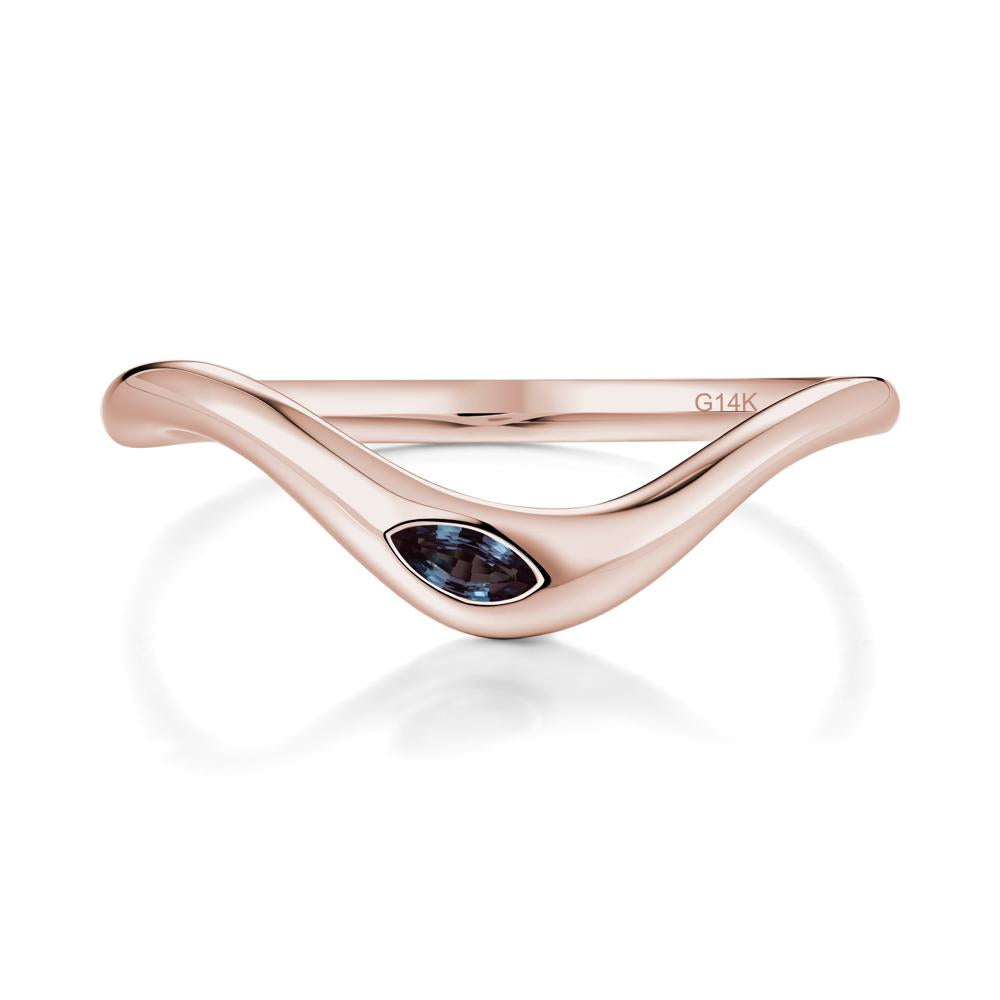 Flow Marquise Cut Alexandrite Ring - LUO Jewelry #metal_14k rose gold
