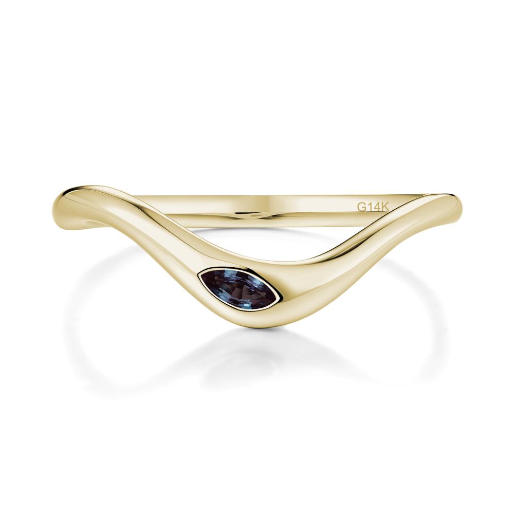Flow Marquise Cut Alexandrite Ring - LUO Jewelry #metal_14k yellow gold