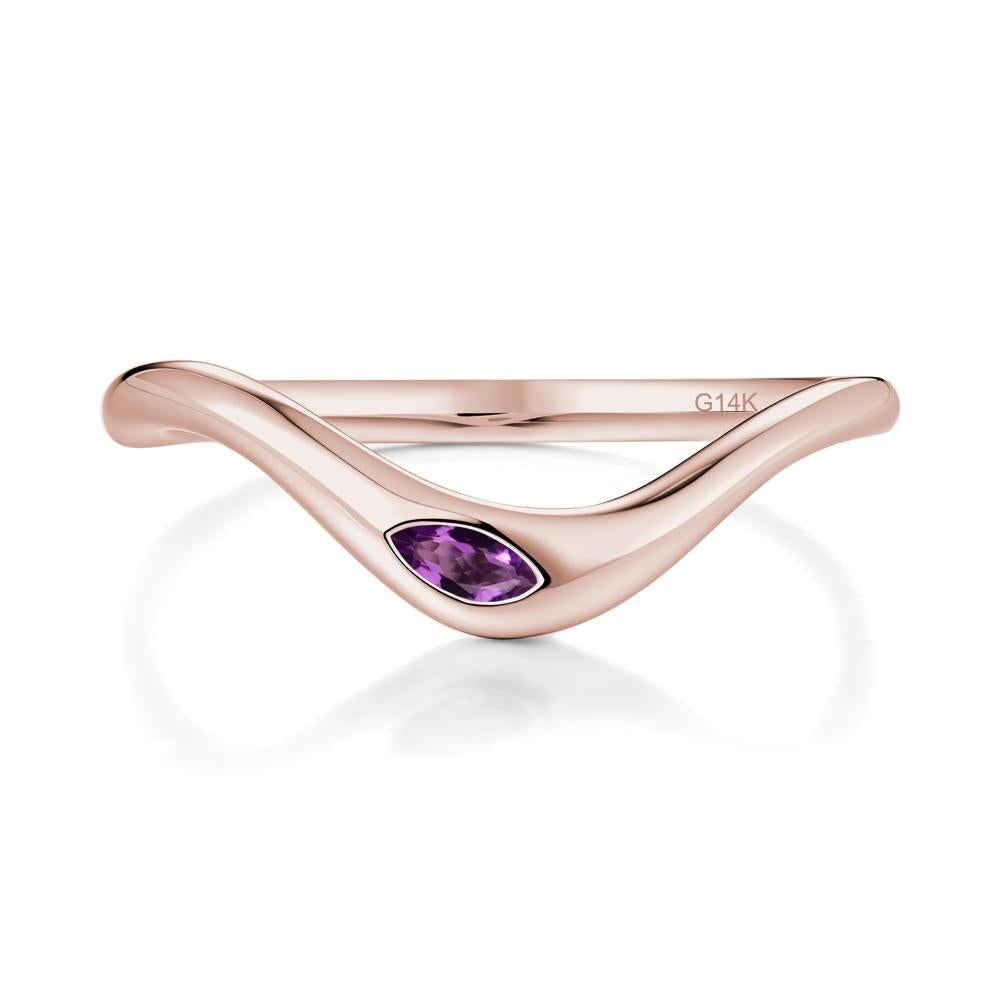 Amethyst Flow Stackable Nesting Ring - LUO Jewelry #metal_14k rose gold