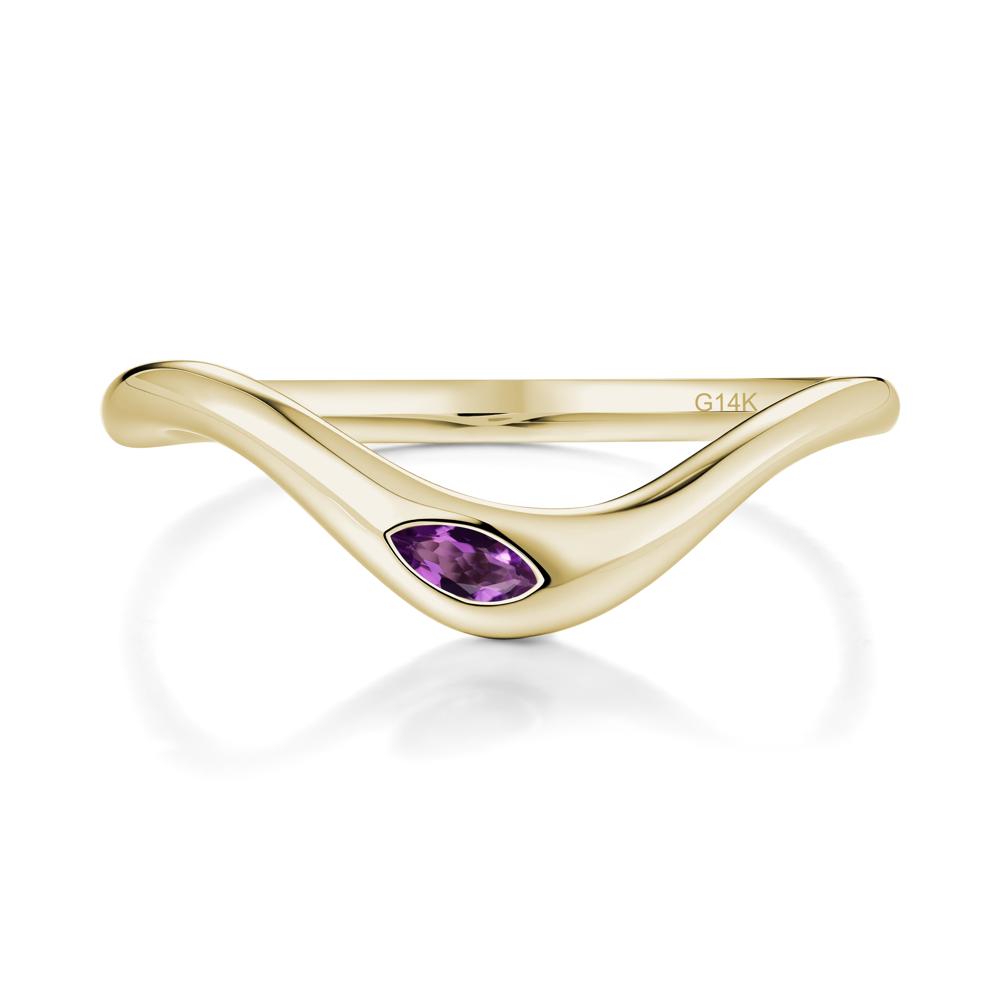 Amethyst Flow Stackable Nesting Ring - LUO Jewelry #metal_14k yellow gold