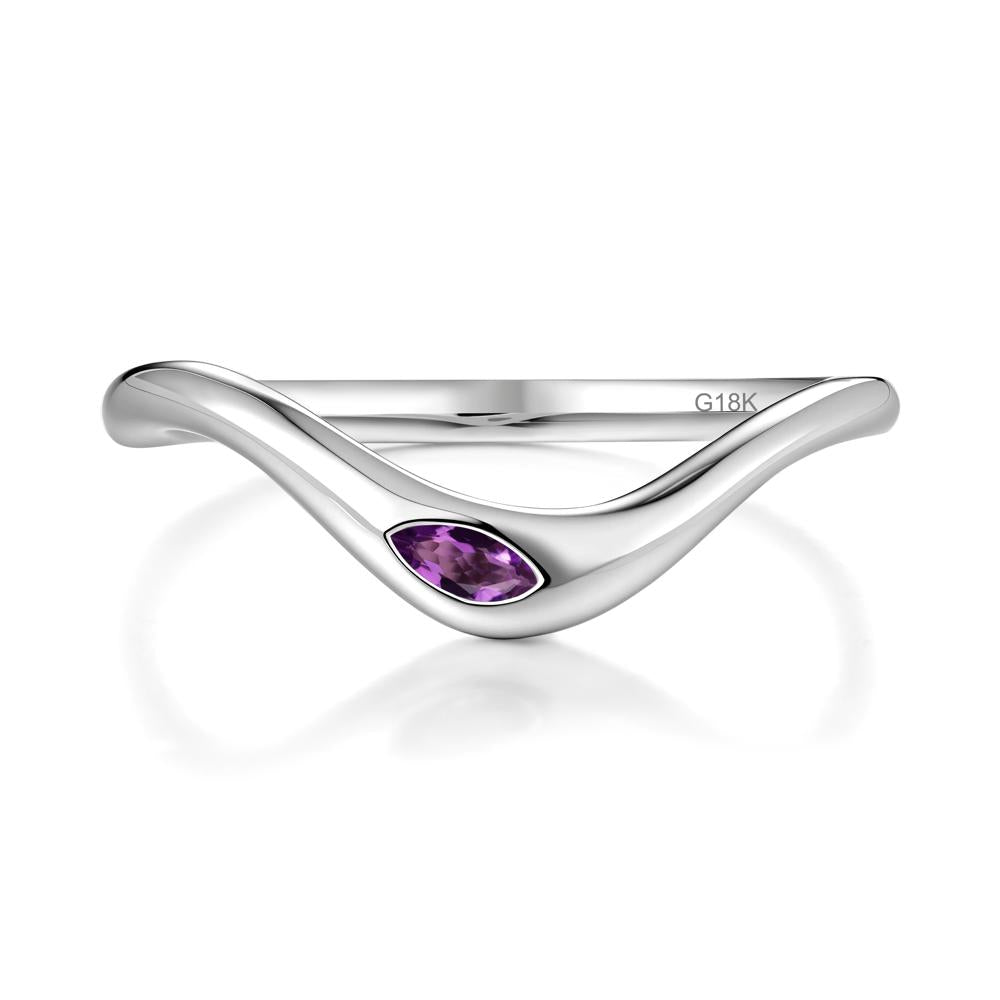 Amethyst Flow Stackable Nesting Ring - LUO Jewelry #metal_18k white gold