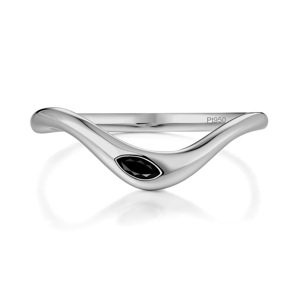 Flow Marquise Cut Black Spinel Ring - LUO Jewelry #metal_platinum