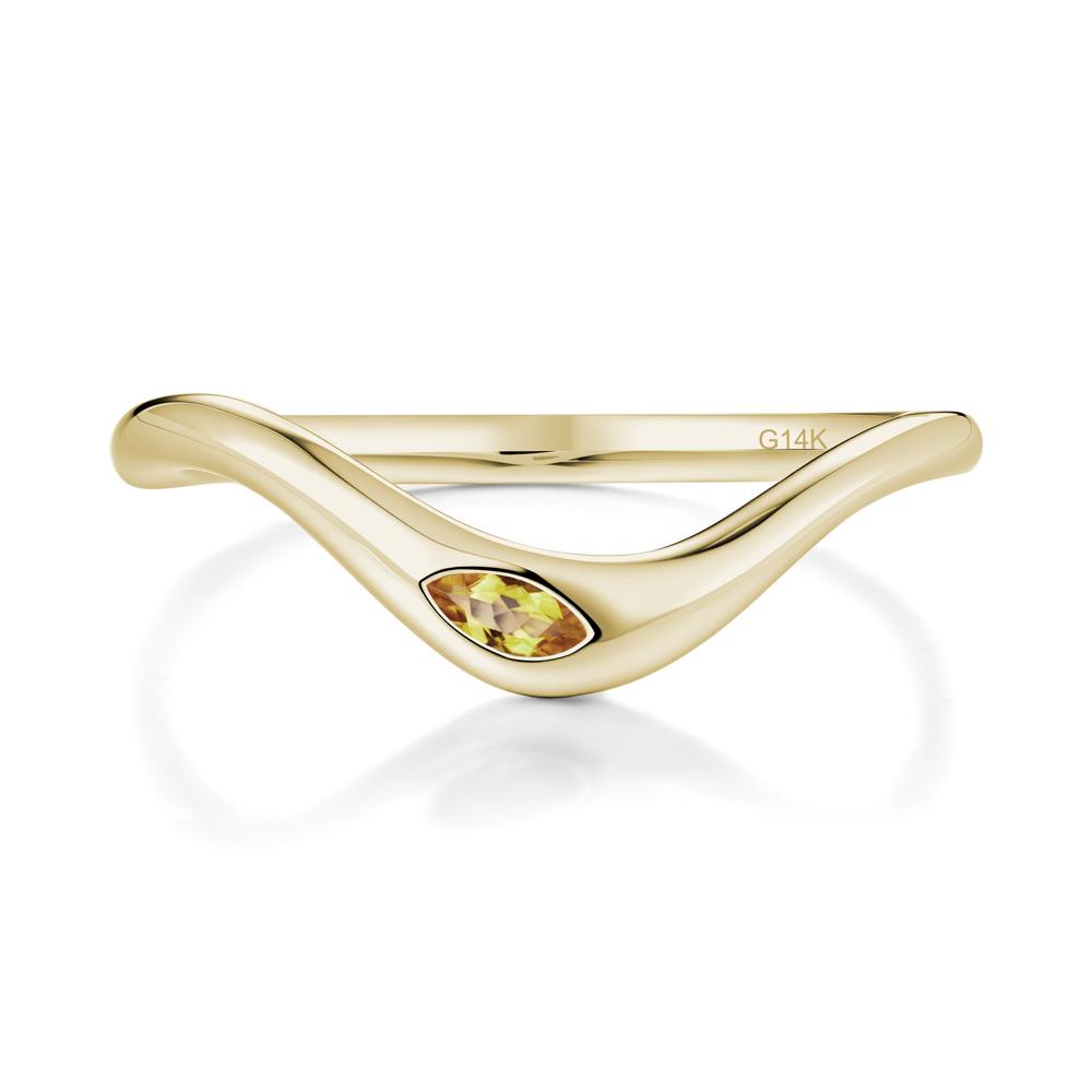 Citrine Flow Stackable Nesting Ring - LUO Jewelry #metal_14k yellow gold