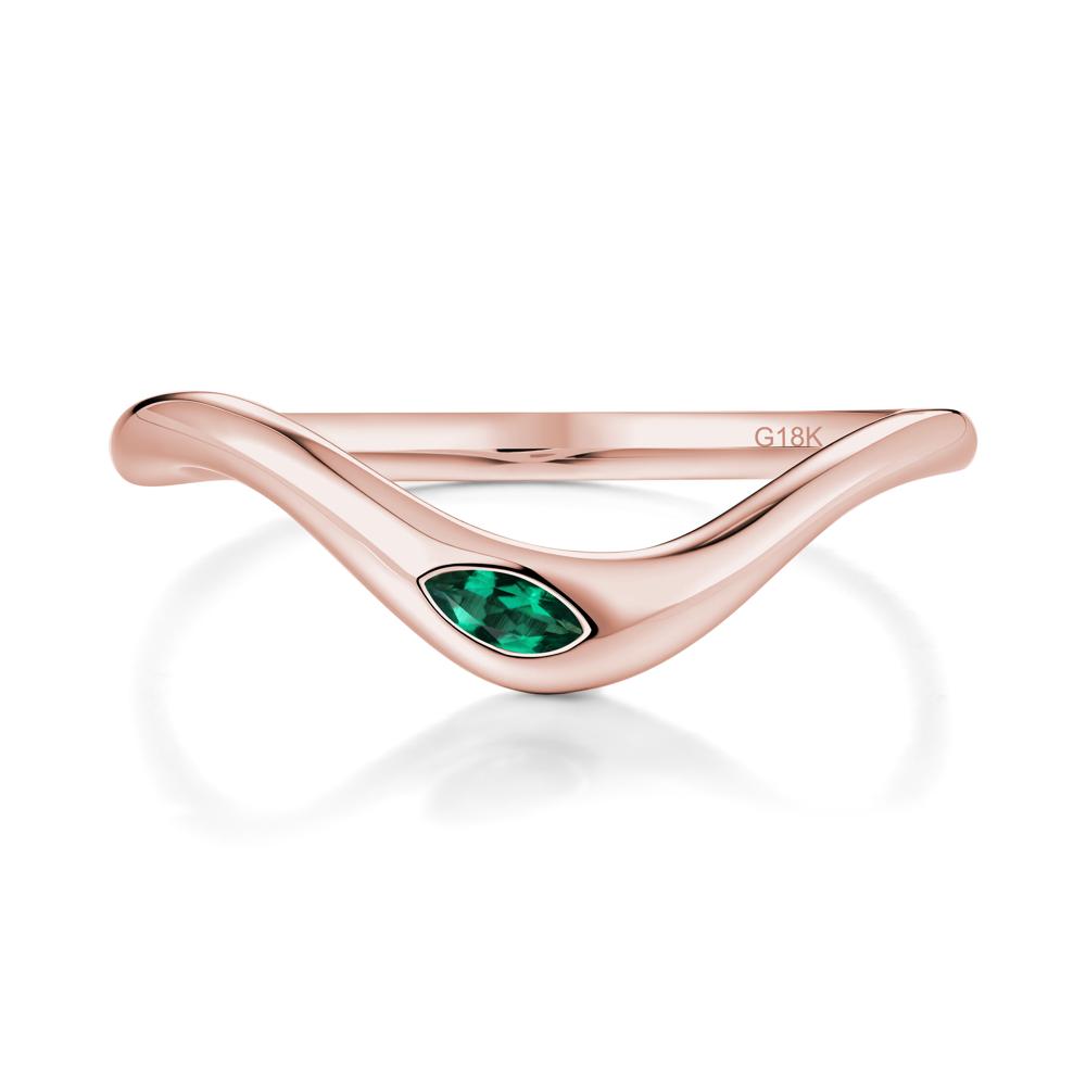 Marquise Cut Emerald Nesting Ring - LUO Jewelry #metal_18k rose gold